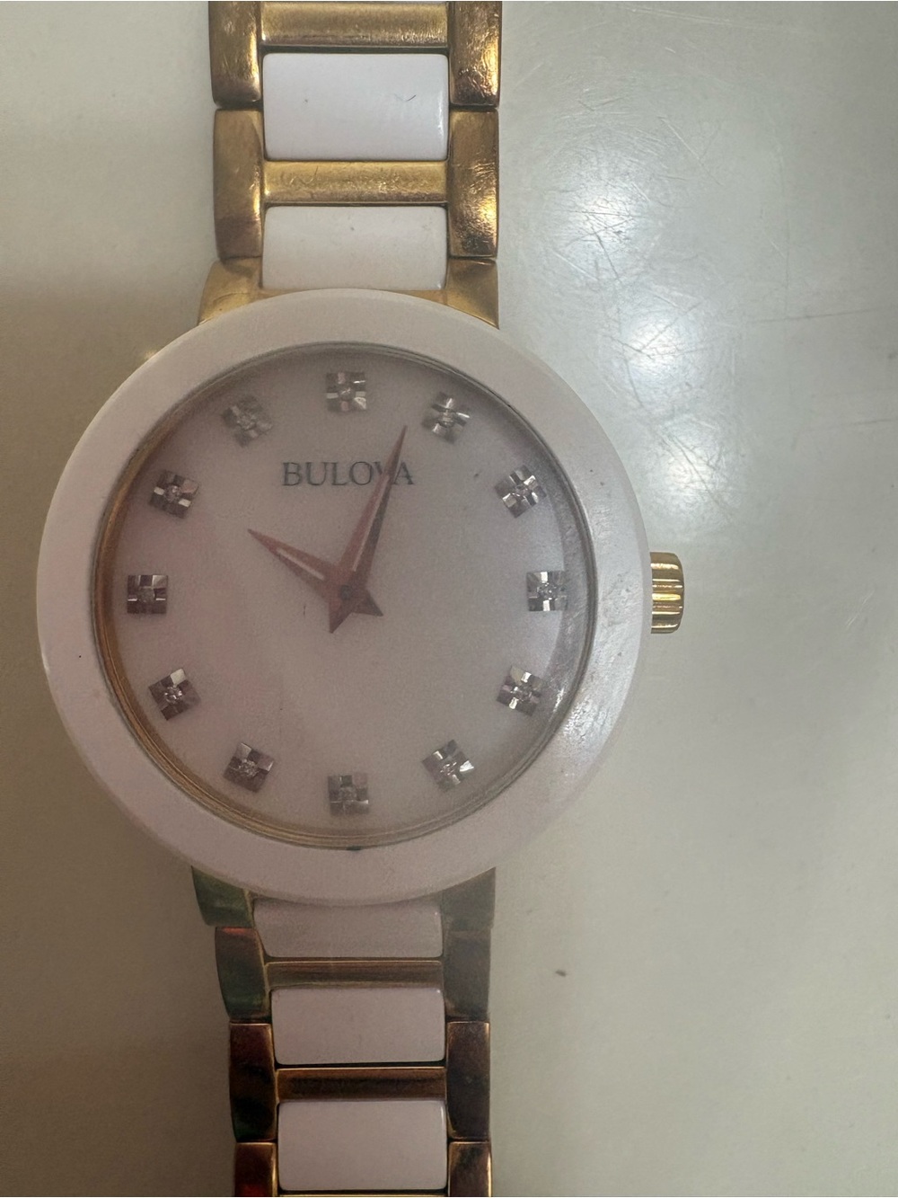 Bulova Rose Gold & White Ceramic Ladies Watch with MOP Dial - Picture 5 of 5